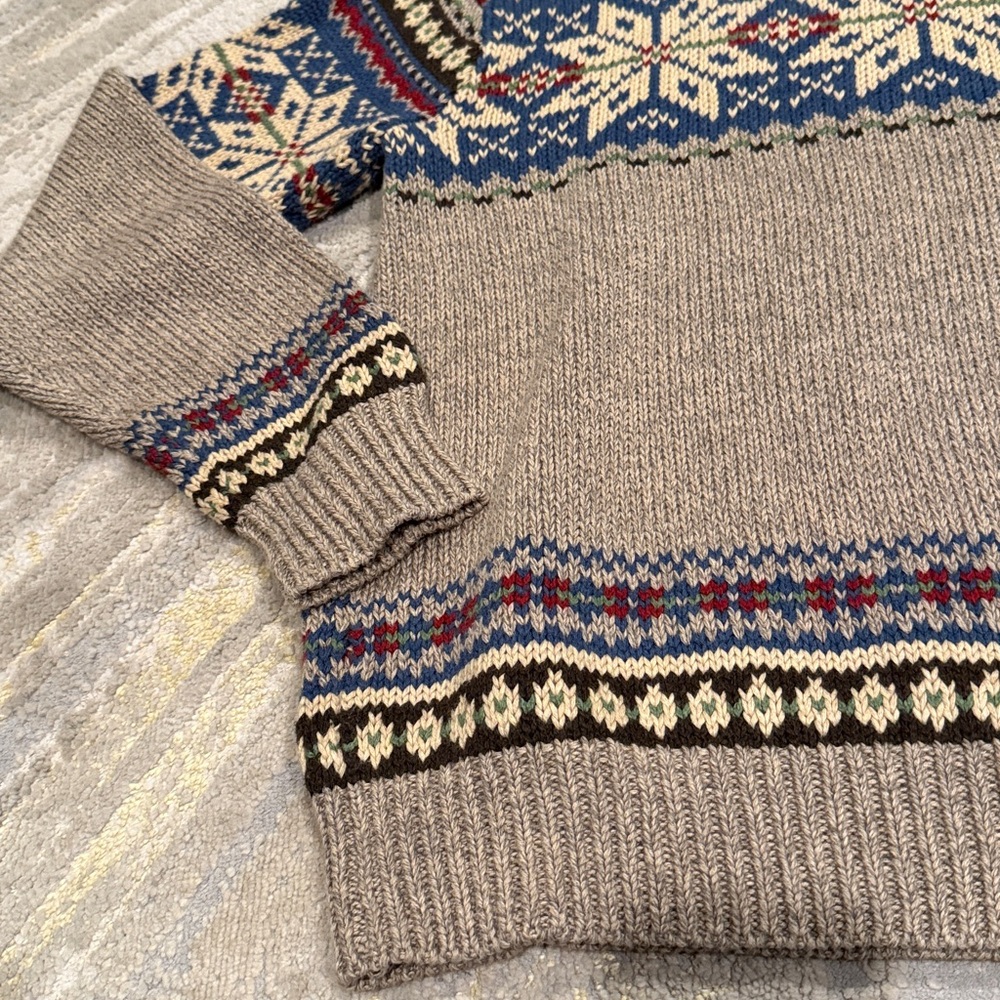 Men’s Ralph Lauren Snowflake Sweater Size Large in EUC‎ 100% Cotton - Picture 3 of 9